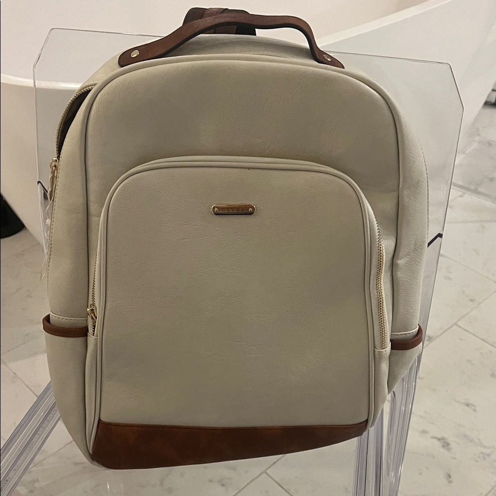 RARE BRAND NEW LT Cream and Brown Backpack